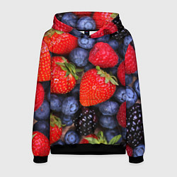 Толстовка-худи мужская Berries, цвет: 3D-черный