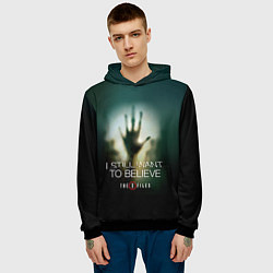 Толстовка-худи мужская X-files: Alien hand, цвет: 3D-черный — фото 2