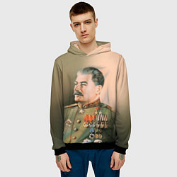 Толстовка-худи мужская Иосиф Сталин цвета 3D-черный — фото 2