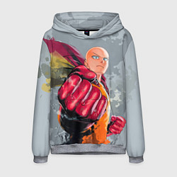 Толстовка-худи мужская One Punch Man Fist, цвет: 3D-меланж