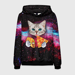 Толстовка-худи мужская Кот с едой, цвет: 3D-черный