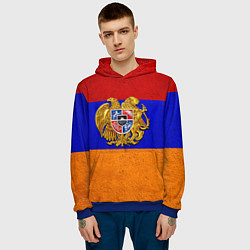 Толстовка-худи мужская Армения, цвет: 3D-синий — фото 2