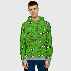 Толстовка-худи мужская Sad frogs, цвет: 3D-меланж — фото 2