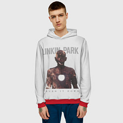 Толстовка-худи мужская Linkin Park: Burn it down, цвет: 3D-красный — фото 2