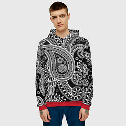 Толстовка-худи мужская Paisley, цвет: 3D-красный — фото 2