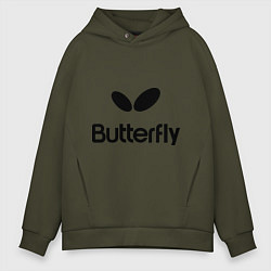 Толстовка оверсайз мужская Butterfly Logo, цвет: хаки