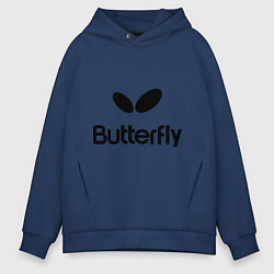 Толстовка оверсайз мужская Butterfly Logo, цвет: тёмно-синий