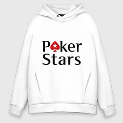 Толстовка оверсайз мужская Poker Stars, цвет: белый