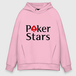 Толстовка оверсайз мужская Poker Stars, цвет: светло-розовый