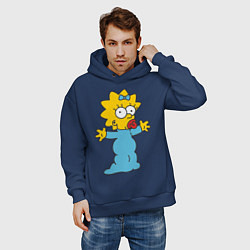 Толстовка оверсайз мужская Maggie Simpson, цвет: тёмно-синий — фото 2