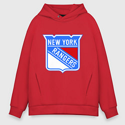 Толстовка оверсайз мужская New York Rangers, цвет: красный