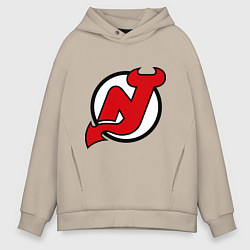 Толстовка оверсайз мужская New Jersey Devils, цвет: миндальный