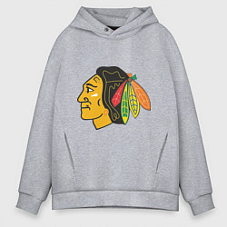 Толстовка оверсайз мужская Chicago Blackhawks, цвет: меланж