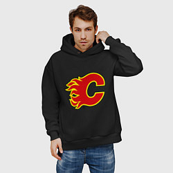 Толстовка оверсайз мужская Calgary Flames, цвет: черный — фото 2