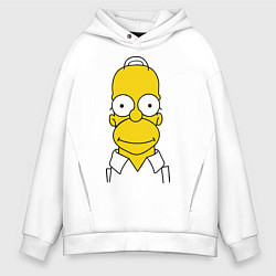 Толстовка оверсайз мужская Homer Face, цвет: белый