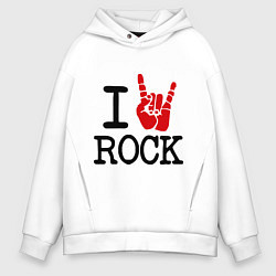 Мужское худи оверсайз I love rock