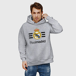 Толстовка оверсайз мужская Real Madrid Lines, цвет: меланж — фото 2
