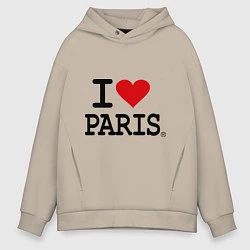 Мужское худи оверсайз I love Paris