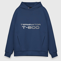 Толстовка оверсайз мужская Терминатор Т-800, цвет: тёмно-синий