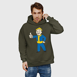 Толстовка оверсайз мужская Fallout Boy, цвет: хаки — фото 2