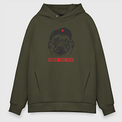 Мужское худи оверсайз Obey the pug