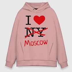 Мужское худи оверсайз I love Moscow