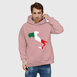 Толстовка оверсайз мужская Италия (Italy), цвет: пыльно-розовый — фото 2