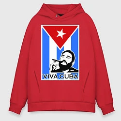 Мужское худи оверсайз Fidel: Viva, Cuba!
