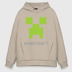 Мужское худи оверсайз Minecraft logo grey