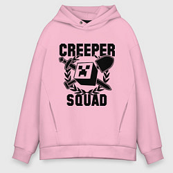 Толстовка оверсайз мужская Creeper Squad, цвет: светло-розовый