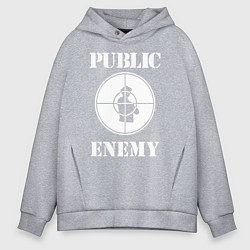 Толстовка оверсайз мужская Public Enemy, цвет: меланж