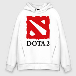 Толстовка оверсайз мужская Dota 2: Logo, цвет: белый