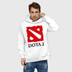 Толстовка оверсайз мужская Dota 2: Logo, цвет: белый — фото 2