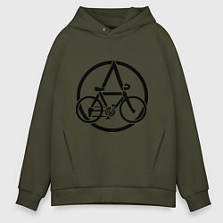 Толстовка оверсайз мужская Anarchy Bike, цвет: хаки