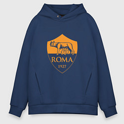 Толстовка оверсайз мужская AS Roma: Autumn Top цвета тёмно-синий — фото 1