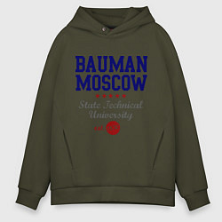 Толстовка оверсайз мужская Bauman STU, цвет: хаки