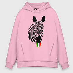 Толстовка оверсайз мужская Juventus Zebra, цвет: светло-розовый