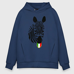 Толстовка оверсайз мужская Juventus Zebra, цвет: тёмно-синий