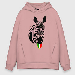 Толстовка оверсайз мужская Juventus Zebra, цвет: пыльно-розовый