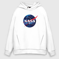Толстовка оверсайз мужская NASA: Cosmic Logo, цвет: белый