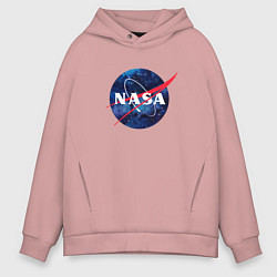 Толстовка оверсайз мужская NASA: Cosmic Logo, цвет: пыльно-розовый