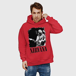 Толстовка оверсайз мужская Black Nirvana, цвет: красный — фото 2
