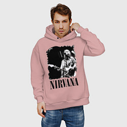 Толстовка оверсайз мужская Black Nirvana, цвет: пыльно-розовый — фото 2
