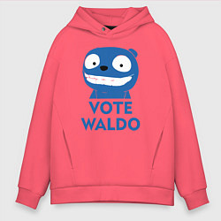 Толстовка оверсайз мужская Vote Waldo цвета коралловый — фото 1