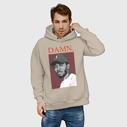 Толстовка оверсайз мужская Kendrick Lamar: DAMN, цвет: миндальный — фото 2