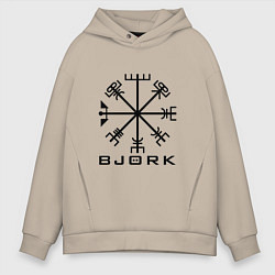 Толстовка оверсайз мужская Bjork Rune, цвет: миндальный