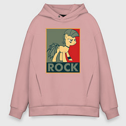Толстовка оверсайз мужская Rock Pony, цвет: пыльно-розовый