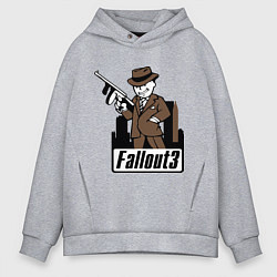 Толстовка оверсайз мужская Fallout Man with gun, цвет: меланж