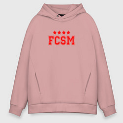 Толстовка оверсайз мужская FCSM Club, цвет: пыльно-розовый