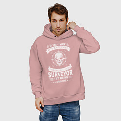 Толстовка оверсайз мужская It's Expensive Surveyor, цвет: пыльно-розовый — фото 2